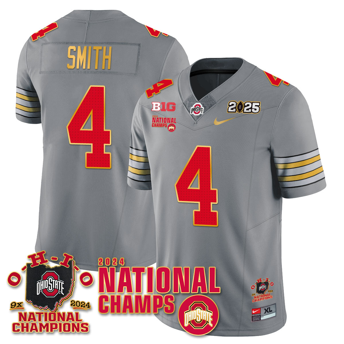 OSU 'Heritage Stripe' 2025 CFP Patch - National Champions Jersey N6 - All Stitched