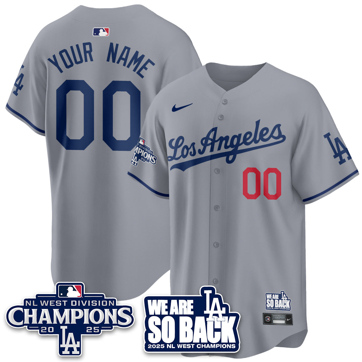 Custom LAD 2025 NL West Division Champions Jersey - All Stitched