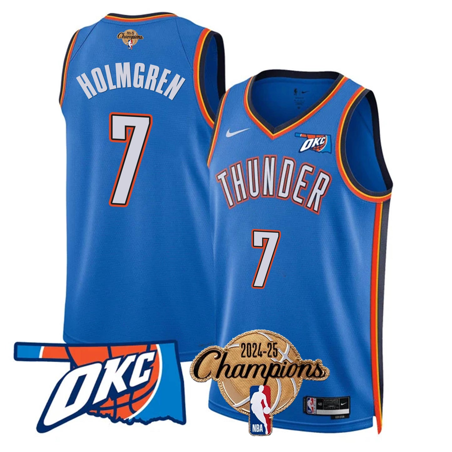 The Thunder 2024-25 Champions Jersey - All Stitched