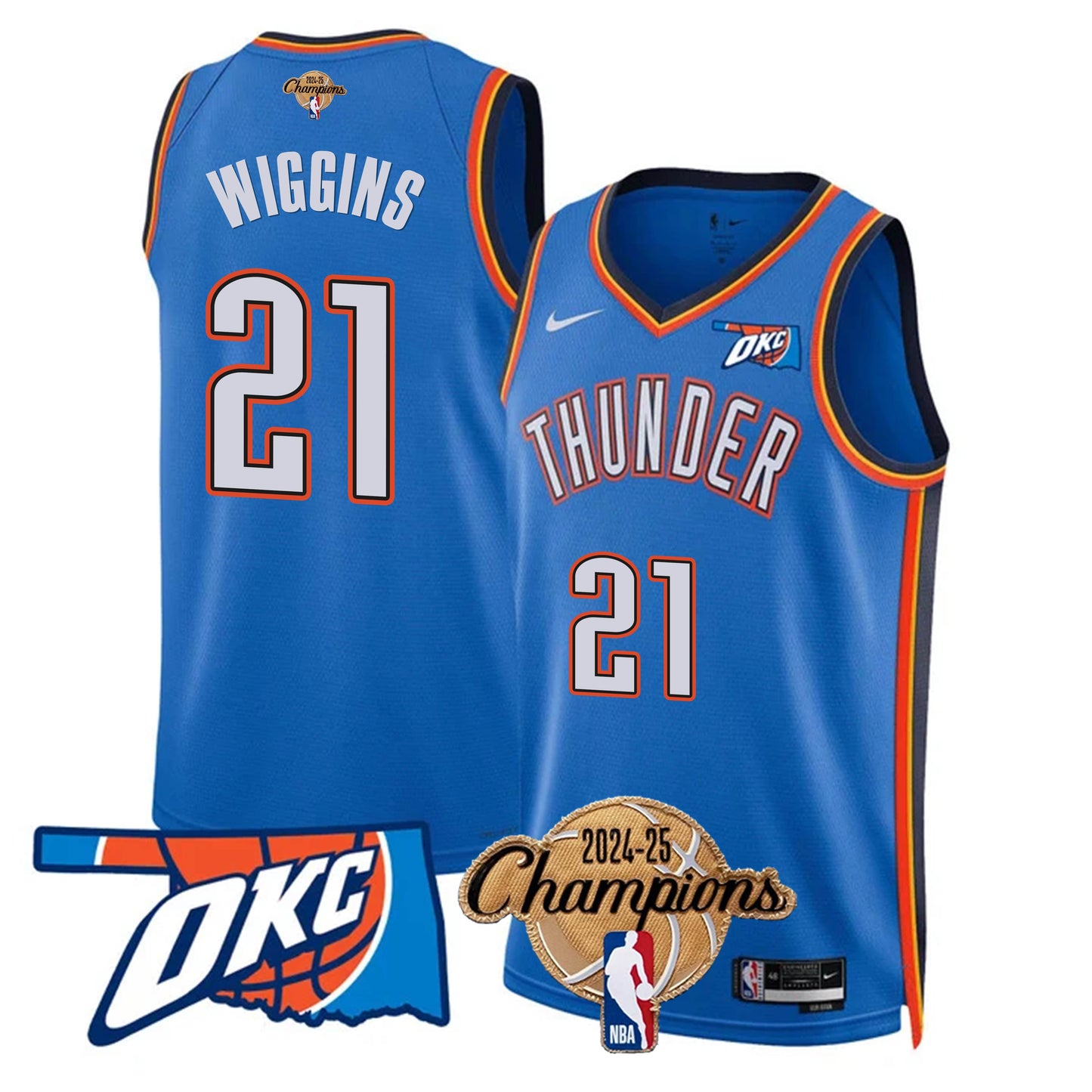 The Thunder 2024-25 Champions Jersey - All Stitched