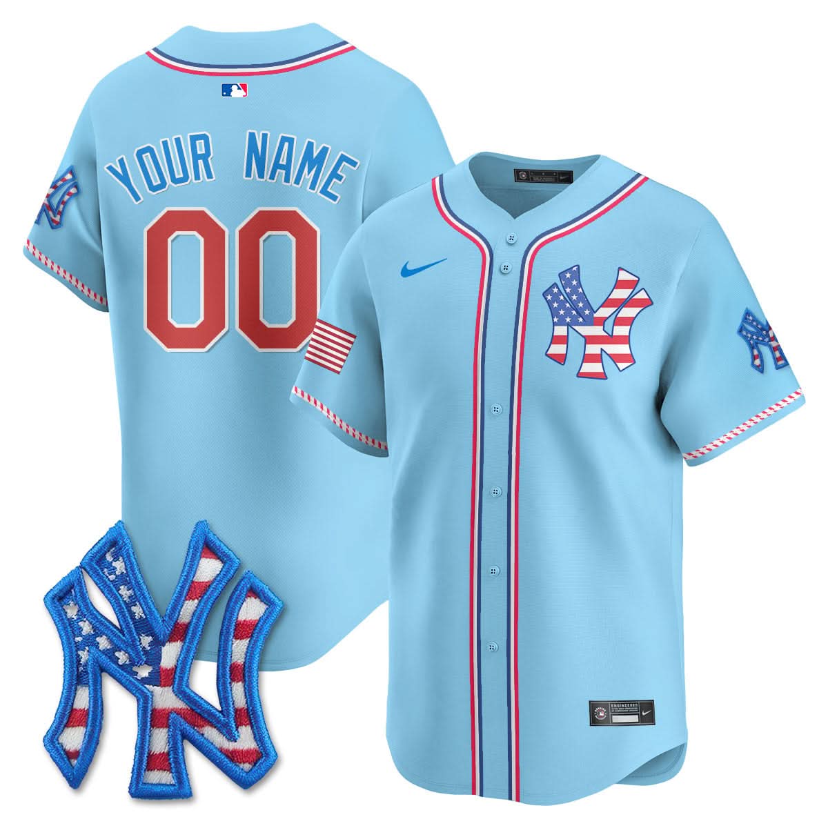 NYY 2025 Fourth of July Custom Jersey - All Stitched