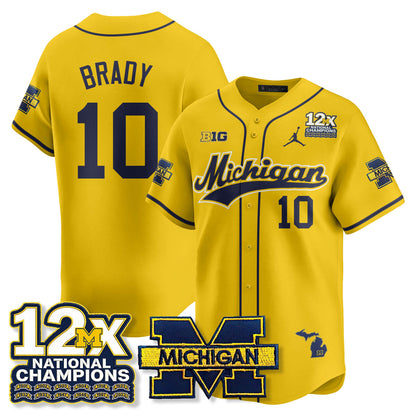 MICH 12x-Time National Champions Baseball Limited Jersey - All Stitched