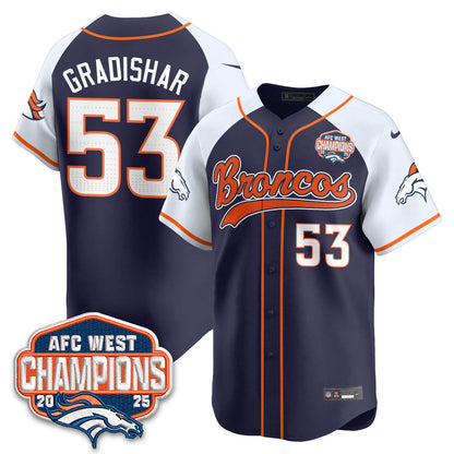 DEN AFC West Division Champions Limited Baseball Jersey - All Stitched
