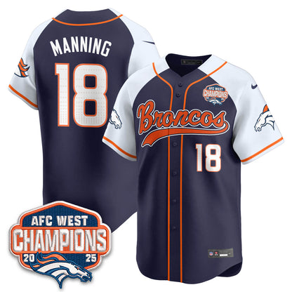 DEN AFC West Division Champions Limited Baseball Jersey - All Stitched