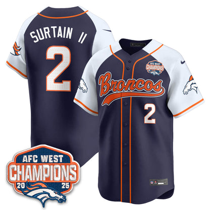 DEN AFC West Division Champions Limited Baseball Jersey - All Stitched