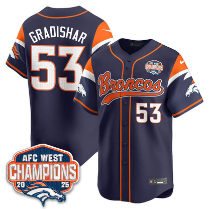 DEN AFC West Division Champions Limited Baseball Jersey - All Stitched