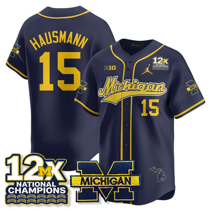 MICH 12x-Time National Champions Baseball Limited Jersey - All Stitched