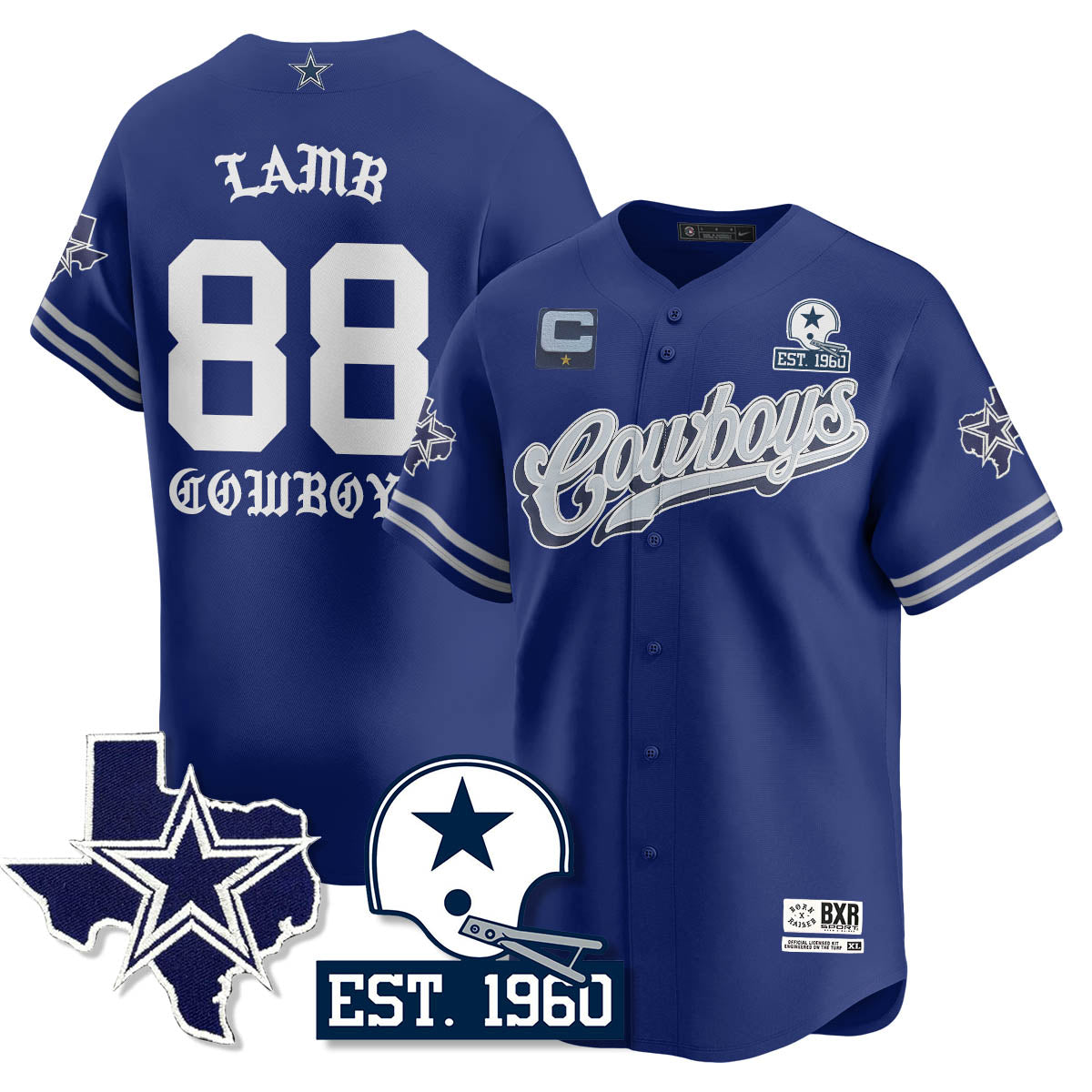 DAL Born x Raised Baseball Jersey - All Stitched