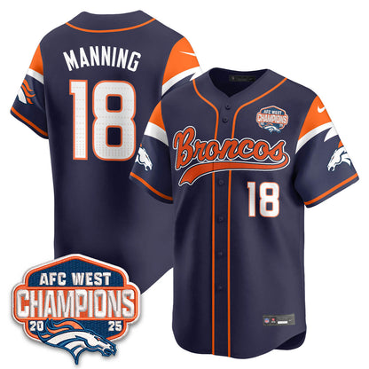 DEN AFC West Division Champions Limited Baseball Jersey - All Stitched