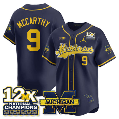 MICH 12x-Time National Champions Baseball Limited Jersey - All Stitched