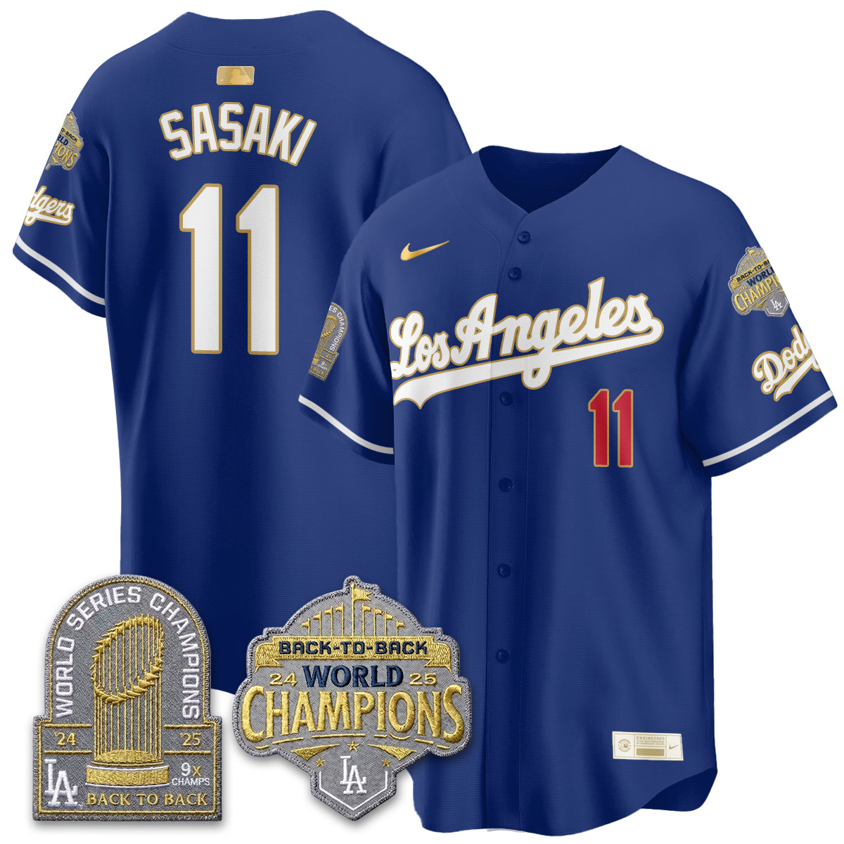 LAD "Gold Collection" Limited Navy Alternate Jersey - 9x & B2B Champs - All Stitched