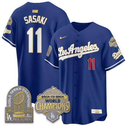 LAD "Gold Collection" Limited Navy Alternate Jersey - 9x & B2B Champs - All Stitched