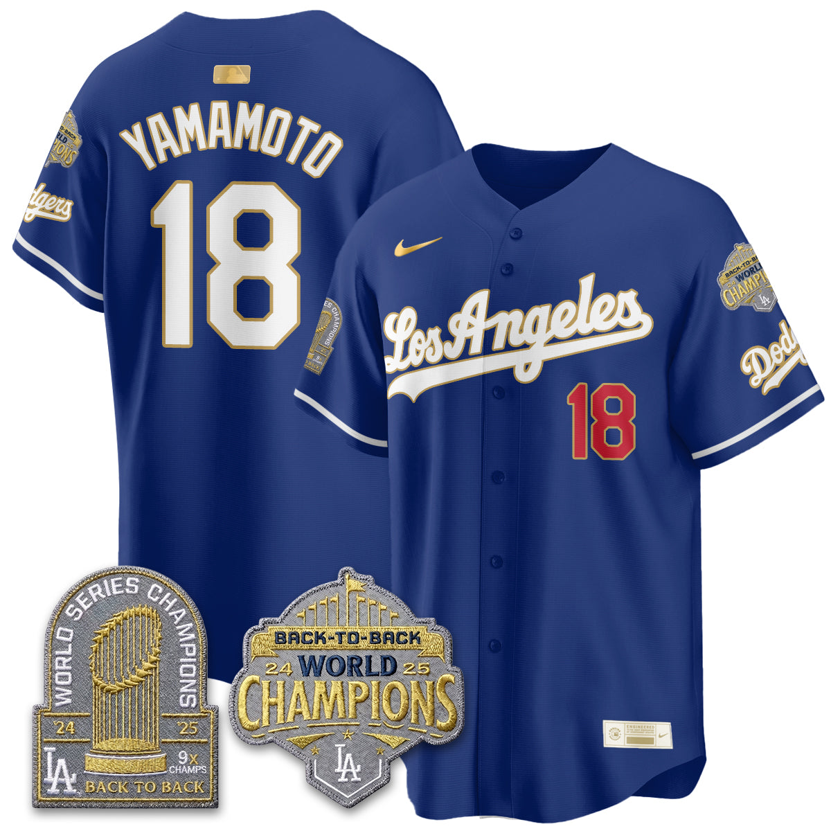 LAD "Gold Collection" Limited Navy Alternate Jersey - 9x & B2B Champs - All Stitched