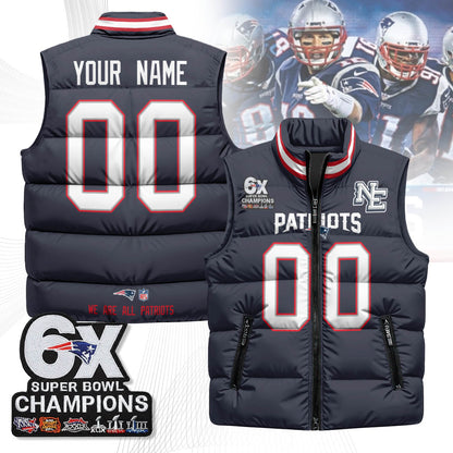 Custom NE 6-Time Champions Unisex Puffer Vest