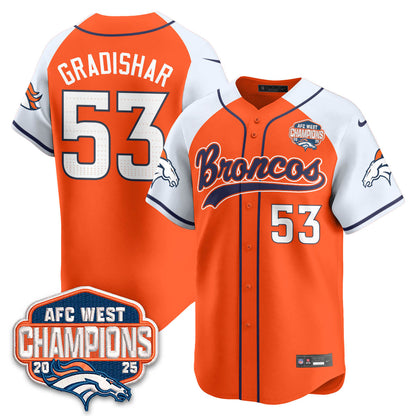 DEN AFC West Division Champions Limited Baseball Jersey - All Stitched