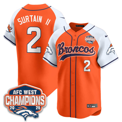 DEN AFC West Division Champions Limited Baseball Jersey - All Stitched