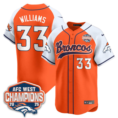 DEN AFC West Division Champions Limited Baseball Jersey - All Stitched