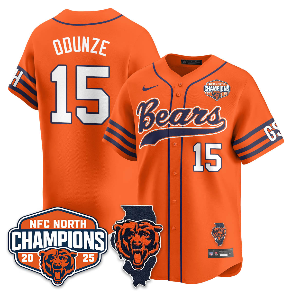 CHI  NFC North Division Champions Vapor Limited Baseball Jersey - All Stitched