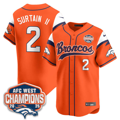 DEN AFC West Division Champions Limited Baseball Jersey - All Stitched