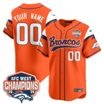 Custom DEN AFC West Division Champions Limited Baseball Jersey - All Stitched