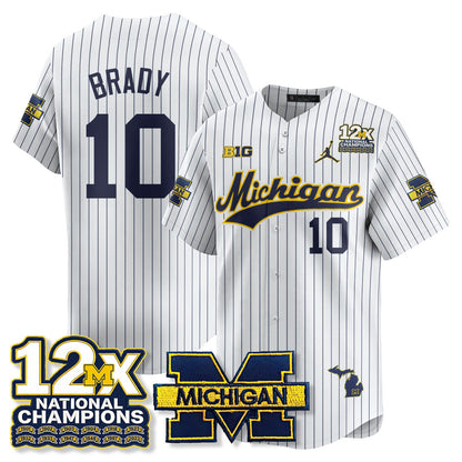 MICH 12x-Time National Champions Baseball Limited Jersey - All Stitched