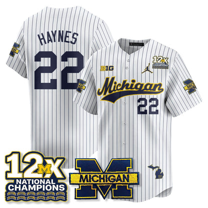 MICH 12x-Time National Champions Baseball Limited Jersey - All Stitched