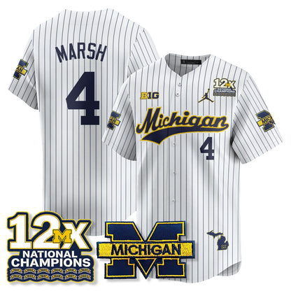 MICH 12x-Time National Champions Baseball Limited Jersey - All Stitched