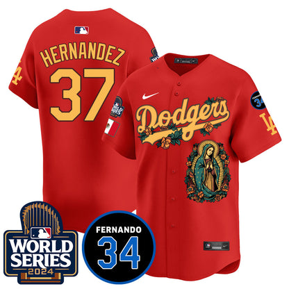 Dodgers Guadalupe - Fernando Valenzuela Memorial Jersey - All Stitched