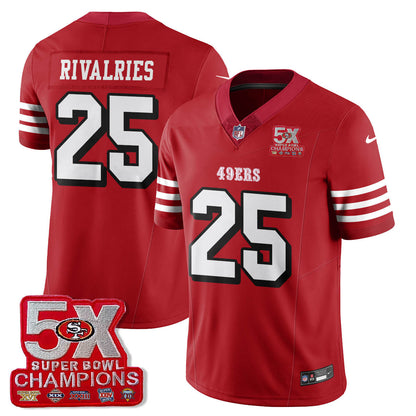 SF 5-Time Champions Patch Vapor Limited Jersey - All Stitched