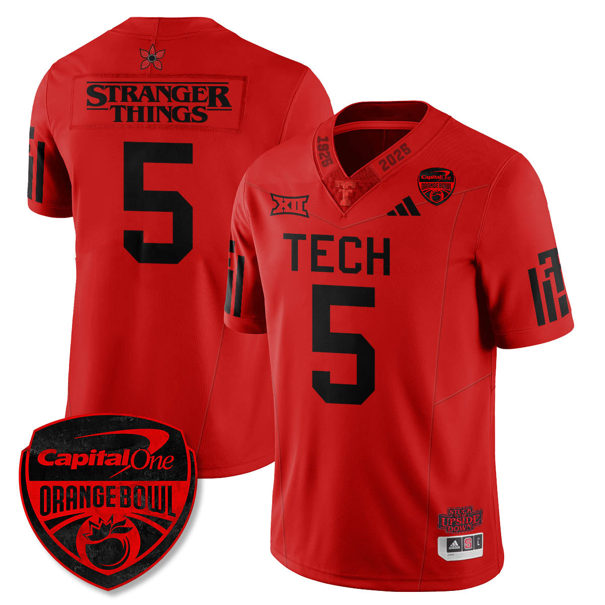 Texas Tech Red Raiders Stranger Things Vapor Limited Football Jersey - Orange Bowl - All Stitched