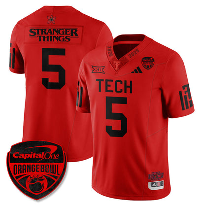 Texas Tech Red Raiders Stranger Things Vapor Limited Football Jersey - Orange Bowl - All Stitched