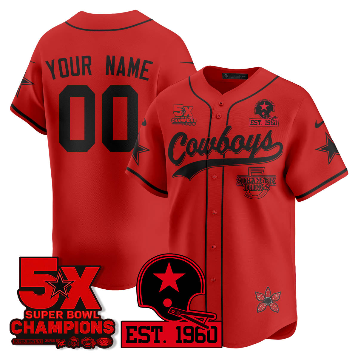 DAL Stranger Things Vapor Limited Baseball Jersey - All Stitched