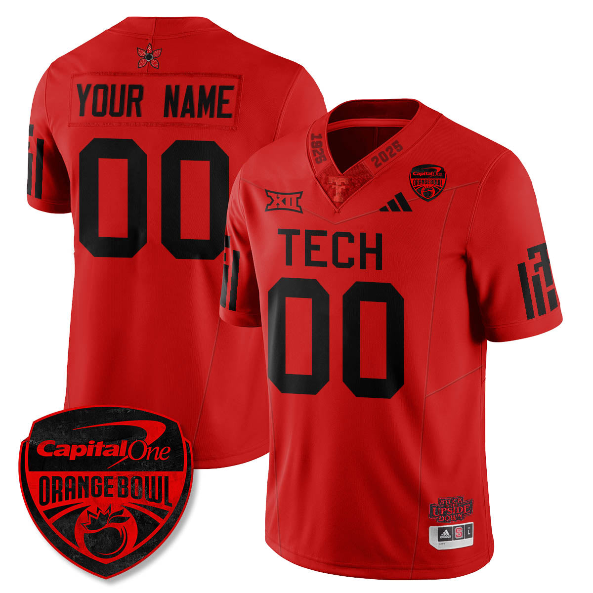 Texas Tech Red Raiders Stranger Things Vapor Limited Football Jersey - Orange Bowl - All Stitched