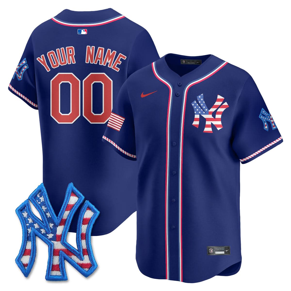 NYY 2025 Fourth of July Custom Jersey - All Stitched