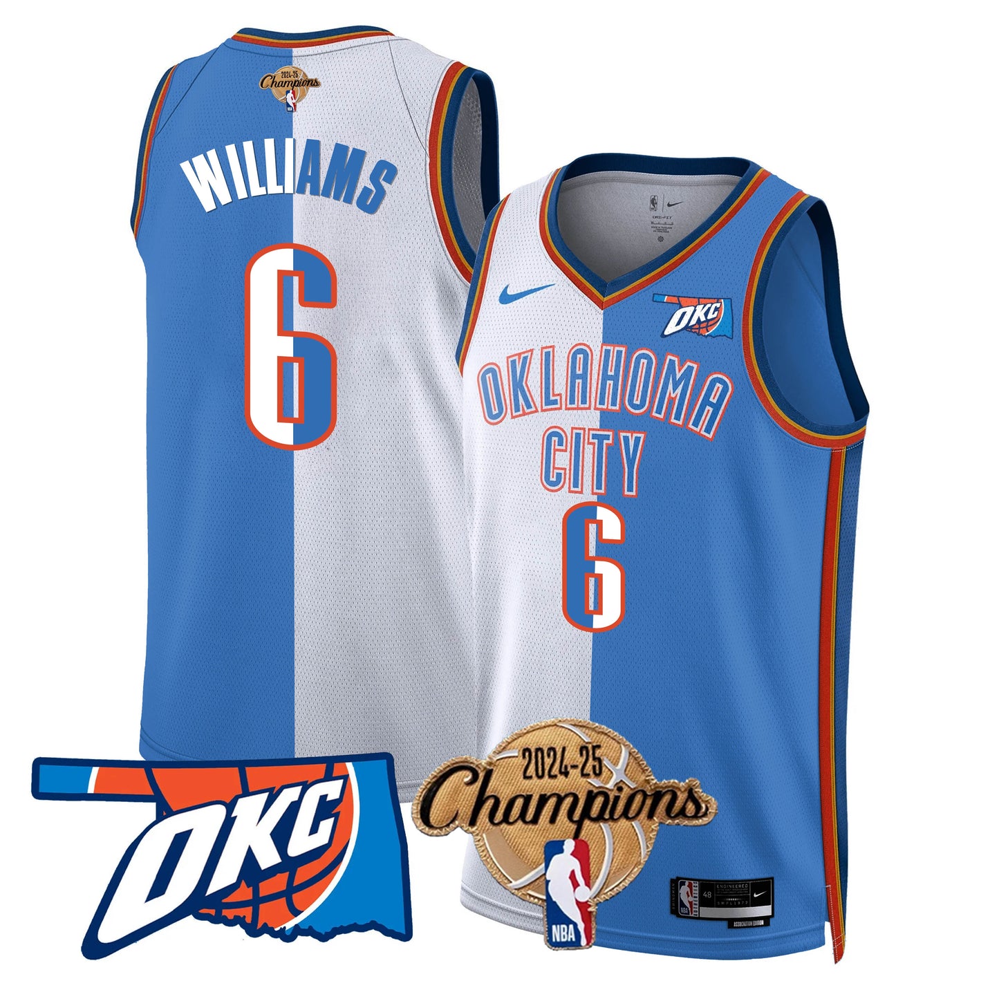 The Thunder 2024-25 Champions Jersey - All Stitched
