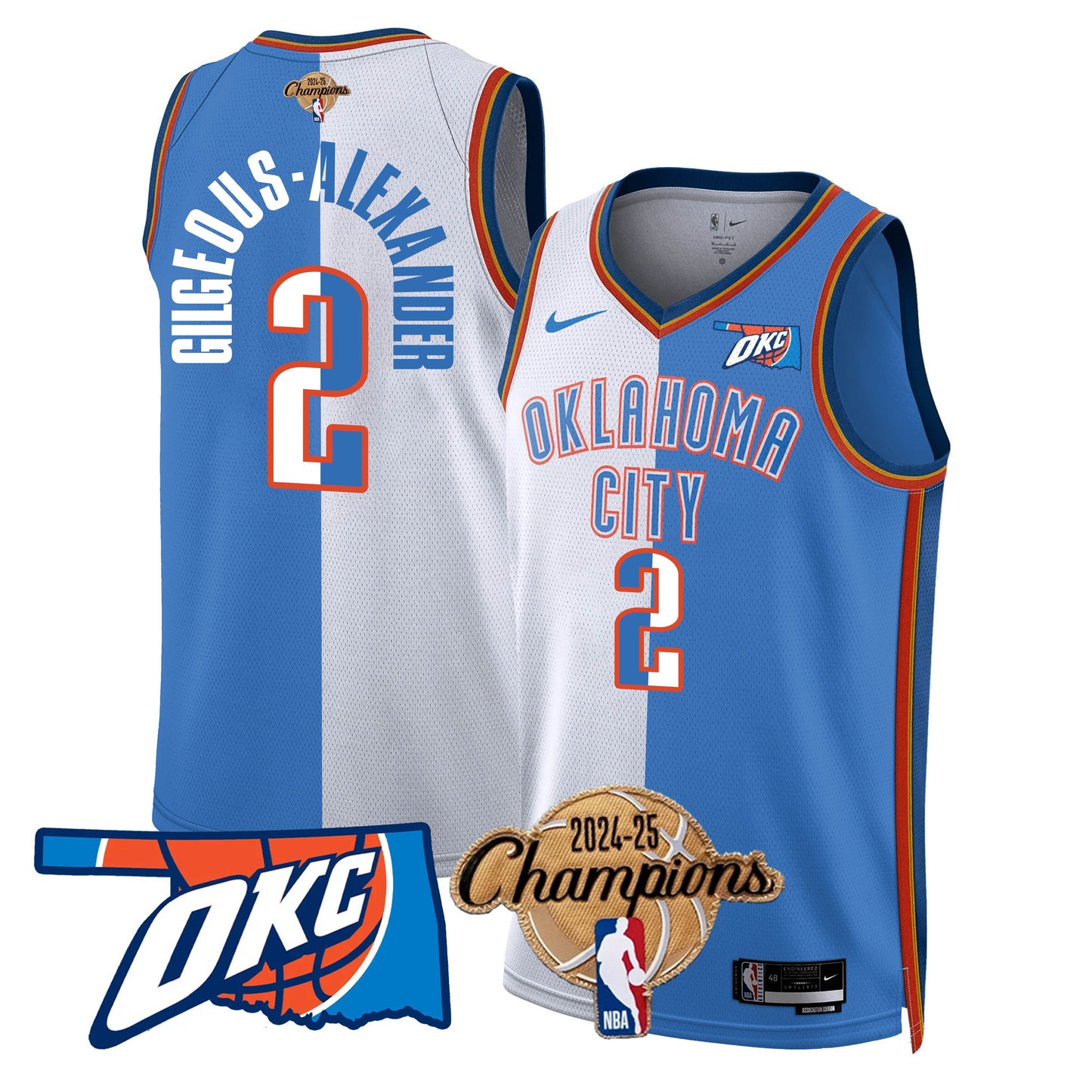 The Thunder 2024-25 Champions Jersey - All Stitched