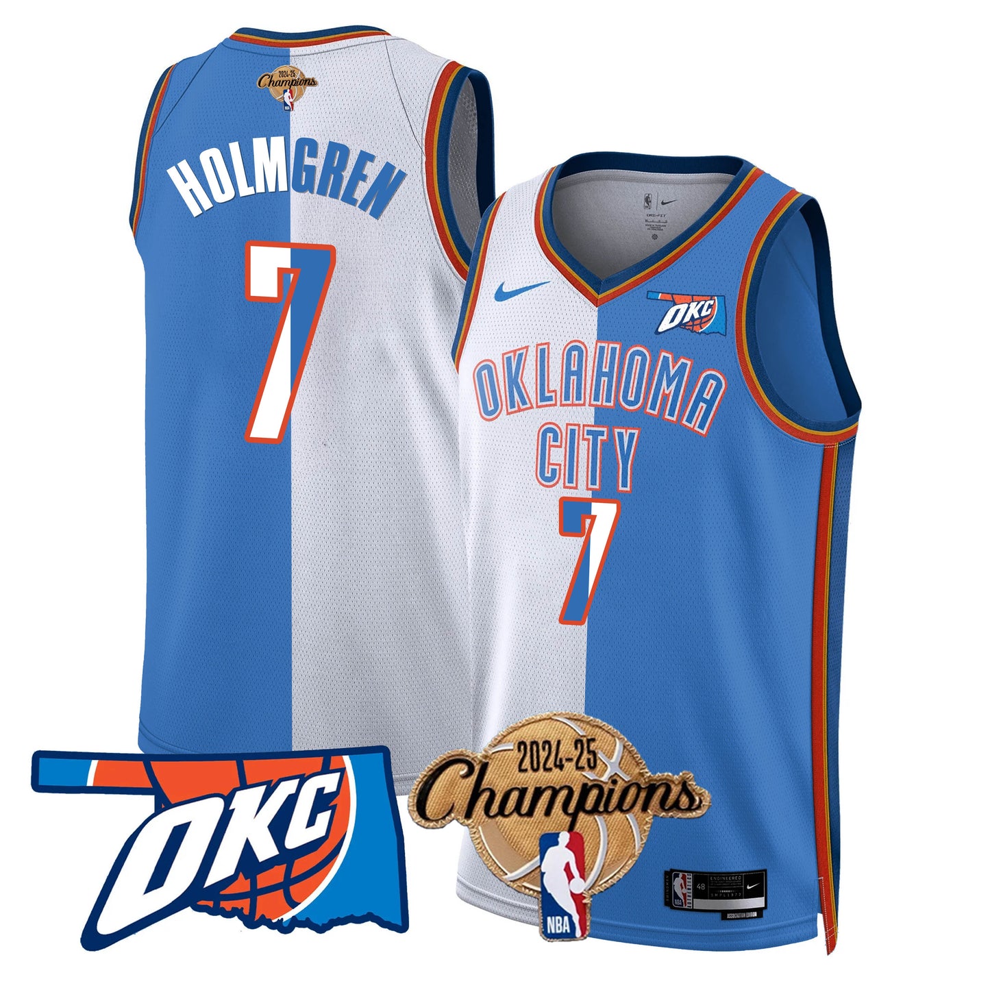 The Thunder 2024-25 Champions Jersey - All Stitched