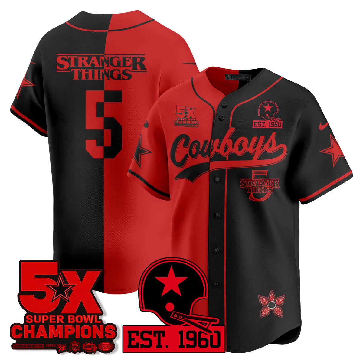 DAL Stranger Things Vapor Limited Baseball Jersey - All Stitched