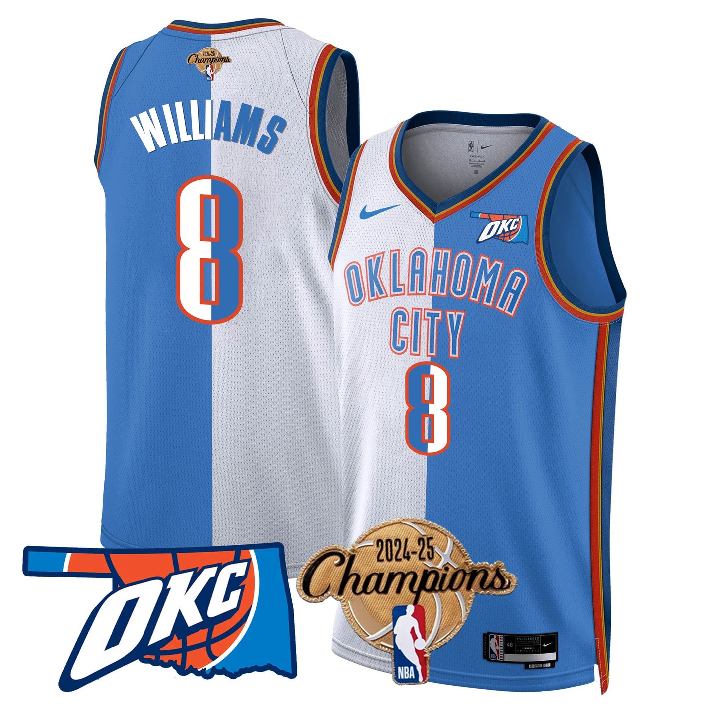 The Thunder 2024-25 Champions Jersey - All Stitched