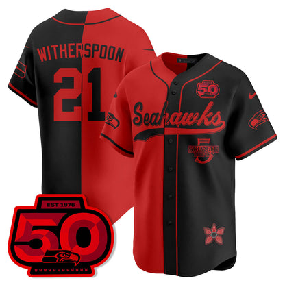 Seattle Seahawks Stranger Things Vapor Limited Baseball Jersey - All Stitched