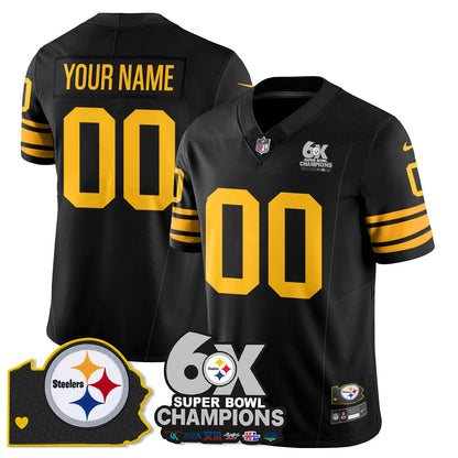 Custom PIT 6-Time Champions Patch Vapor Limited Jersey - All Stitched