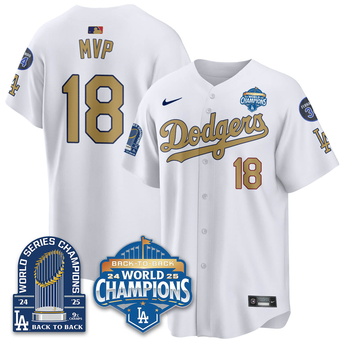LAD 2025 World Series Champions Jersey - 9x Champs - All Stitched