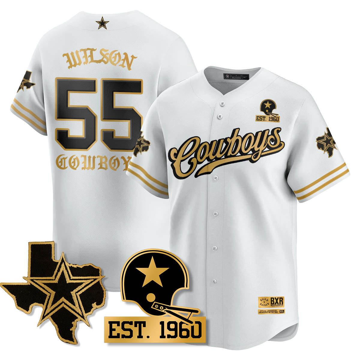 DAL Born x Raised Baseball Jersey - All Stitched