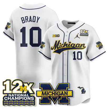 MICH 12x-Time National Champions Baseball Limited Jersey - All Stitched