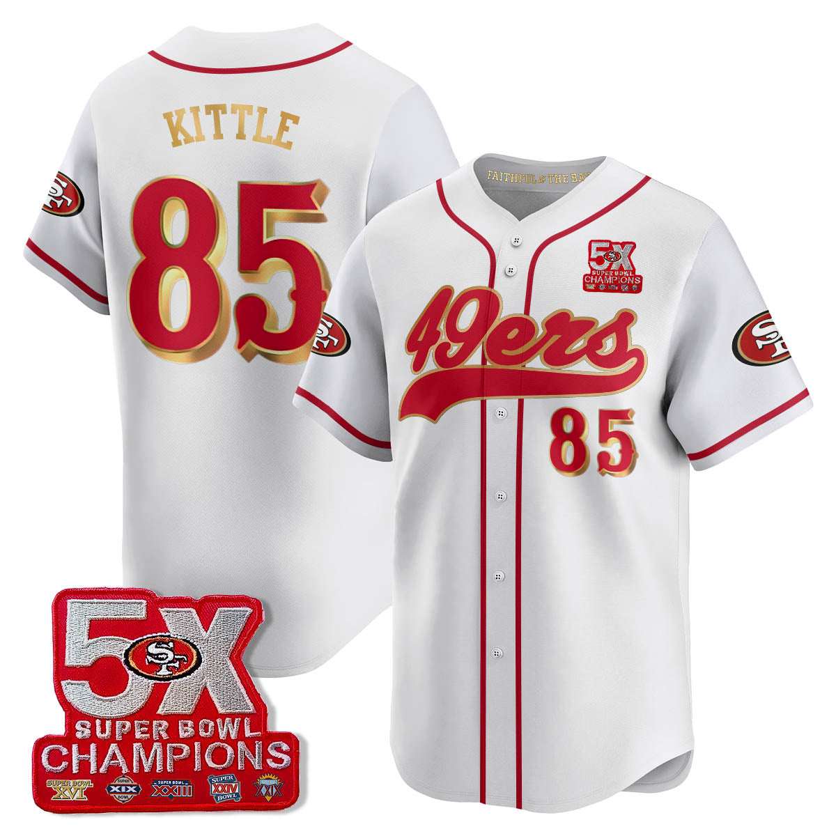 SF 5-Time Champions Patch Vapor Baseball Jersey - All Stitched