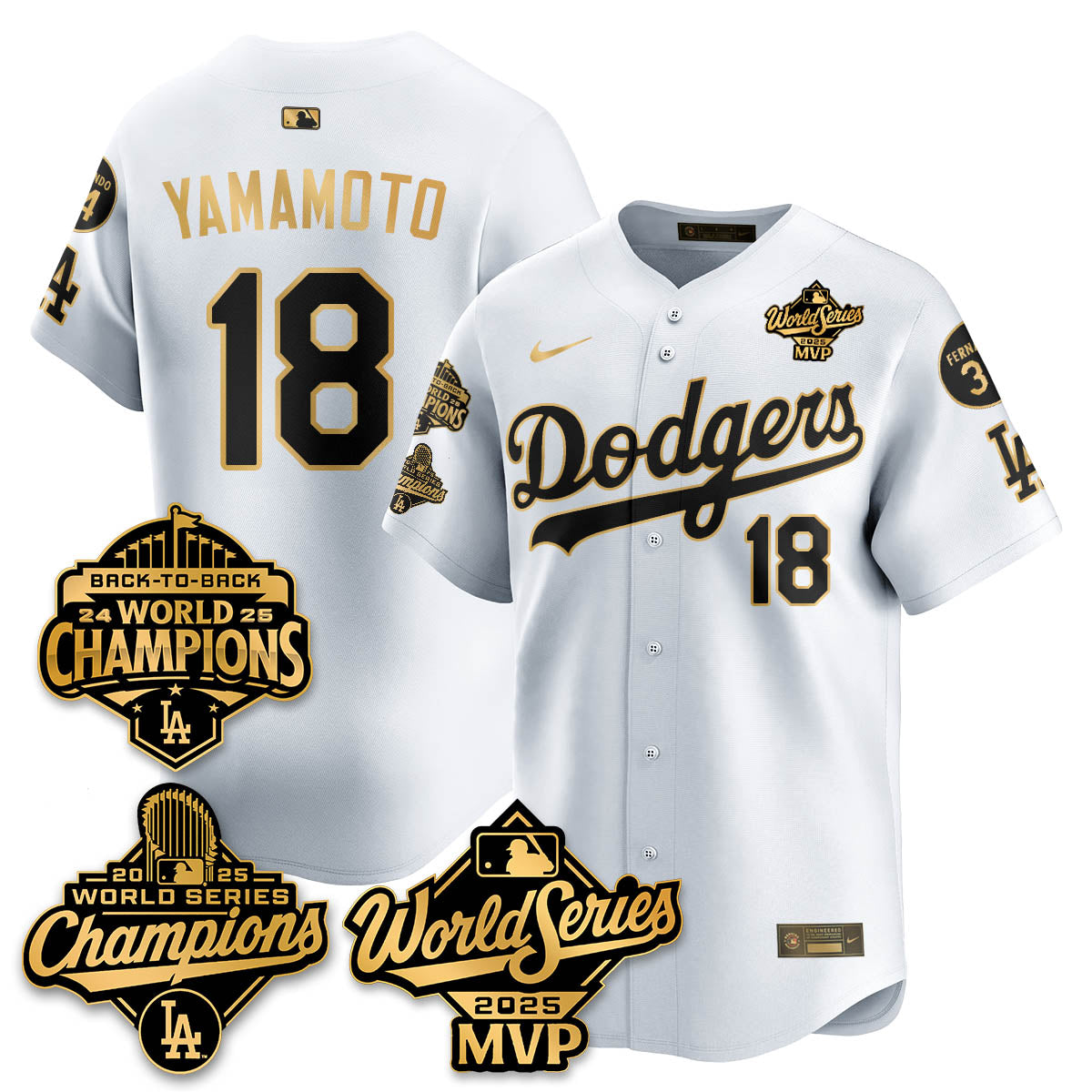 Yoshinobu Yamamoto LAD 2025 World Series MVP Jersey - All Stitched