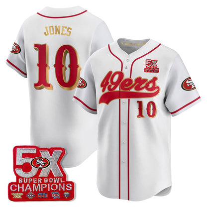SF 5-Time Champions Patch Vapor Baseball Jersey - All Stitched