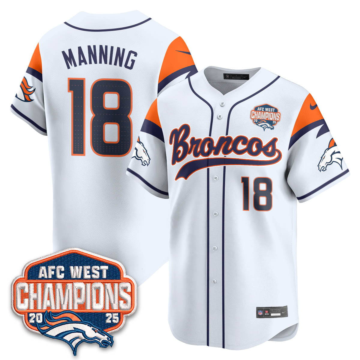 DEN AFC West Division Champions Limited Baseball Jersey - All Stitched