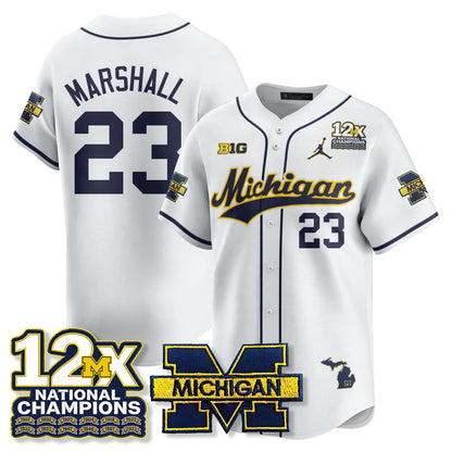 MICH 12x-Time National Champions Baseball Limited Jersey - All Stitched