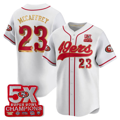SF 5-Time Champions Patch Vapor Baseball Jersey - All Stitched